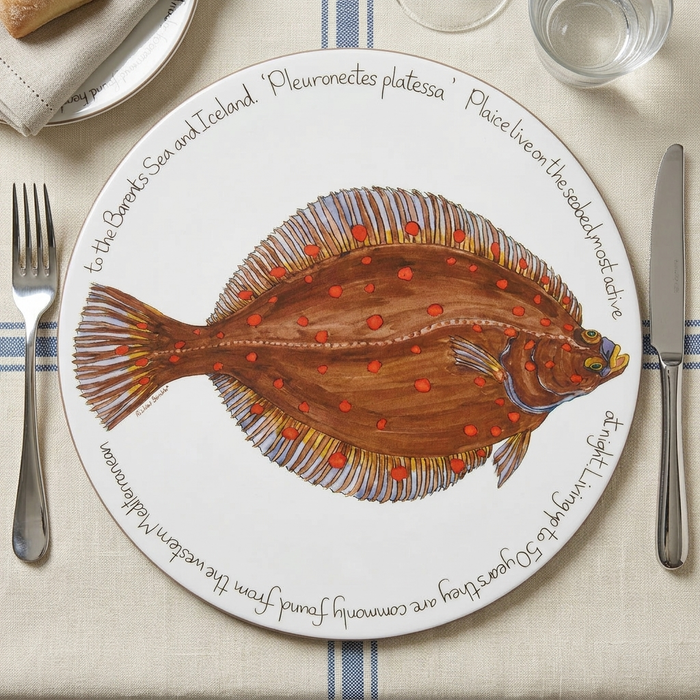 Plaice Tablemat styled on the table