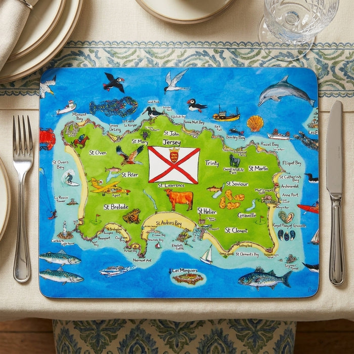Jersey island map tablemat
