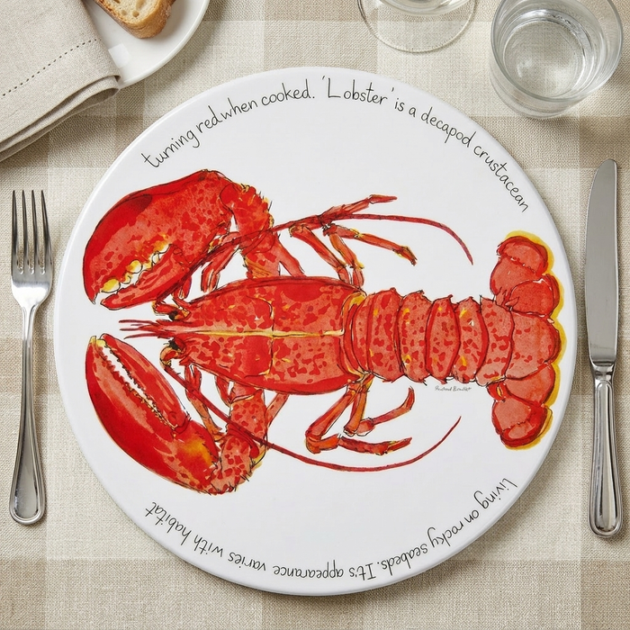 Red Lobster Tablemat styled on the table