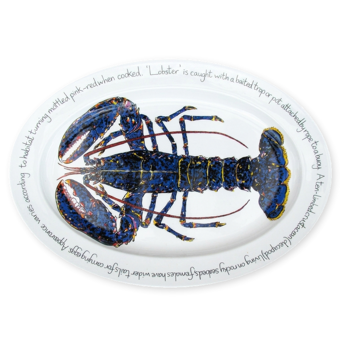 blue lobster oval plate