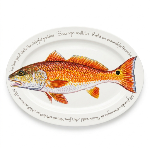 Red Drum 39cm oval plate