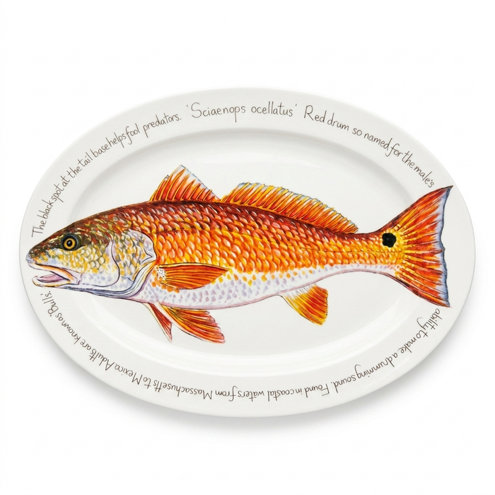 Red Drum 39cm oval plate