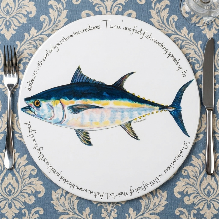 Bluefin Tuna Tablemat styled on the table