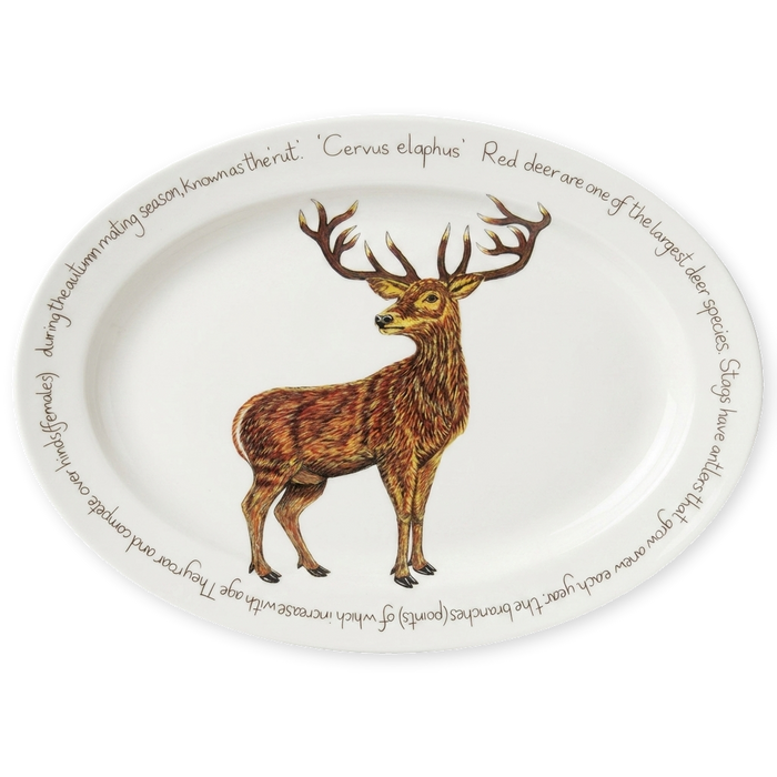 standing stag oval plate