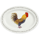 Cockerel & Rooster 39cm (15.4") Oval Plate
