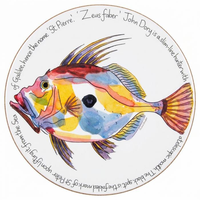 Sea Fish Tablemat Set of 6 size & rim guide