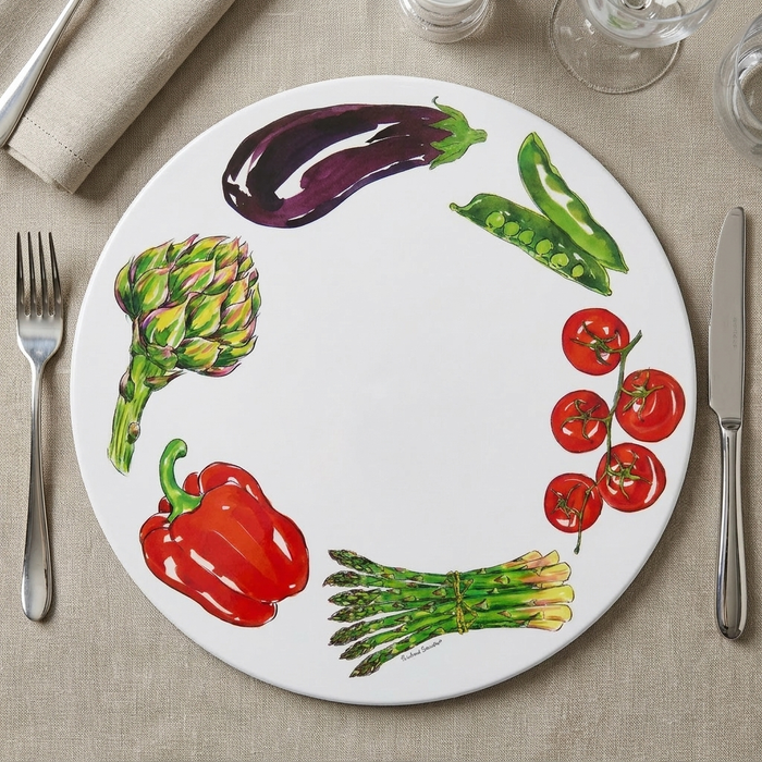 Vegetables Tablemat styled on the table