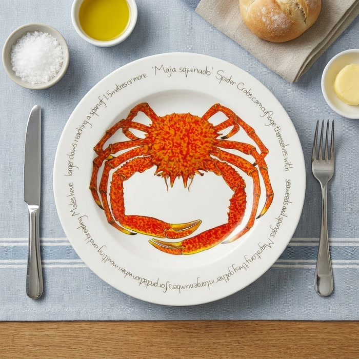 Spider Crab 30cm Deep Rimmed Bowl styled on the table
