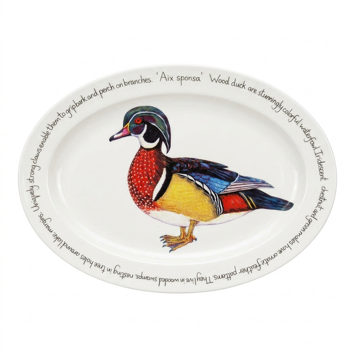 Wood Duck 39cm oval plate