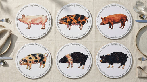 Pig Breeds Tablemat Set new