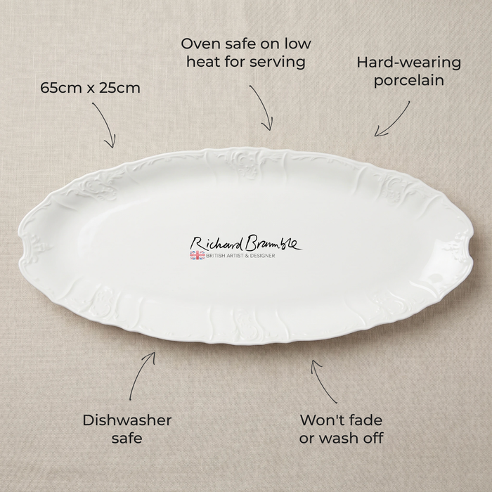 Red Lobster 65cm (25.5") Large Oval Plate (limited edition) in use