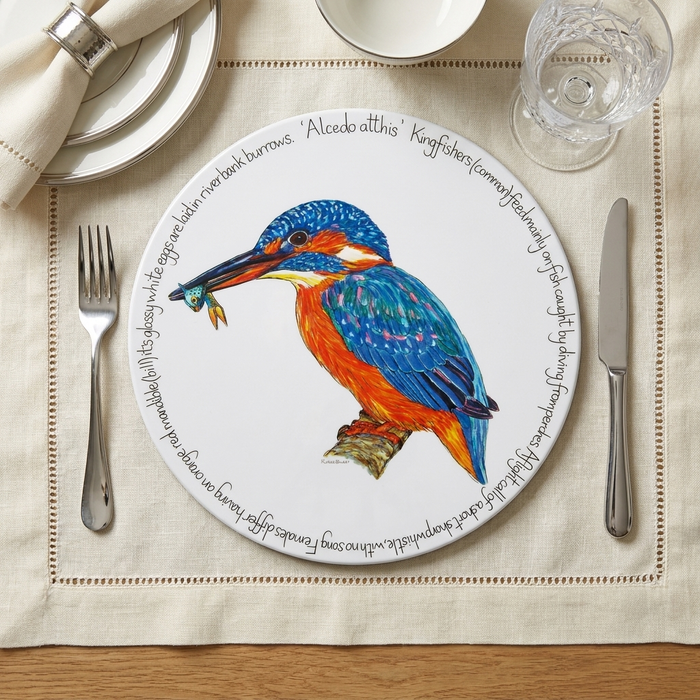 Kingfisher Tablemat styled on the table
