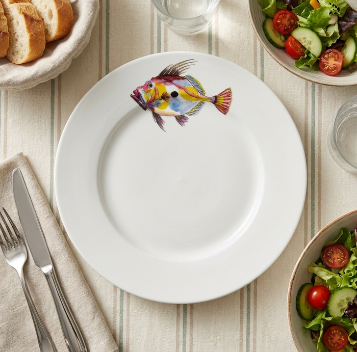 John Dory 26cm Flat Rimmed Plate styled on the table