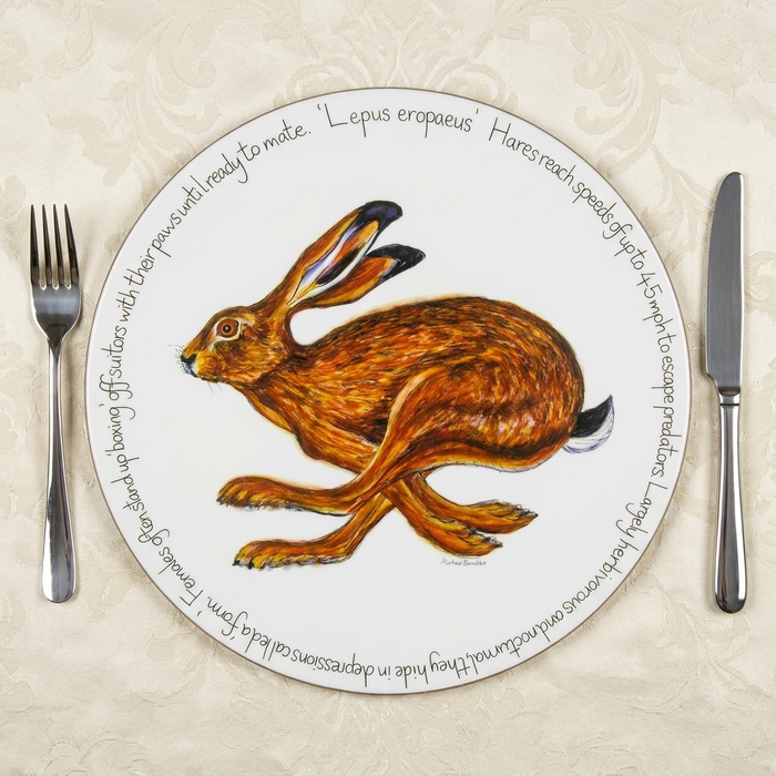 Hare Running Tablemat styled on the table