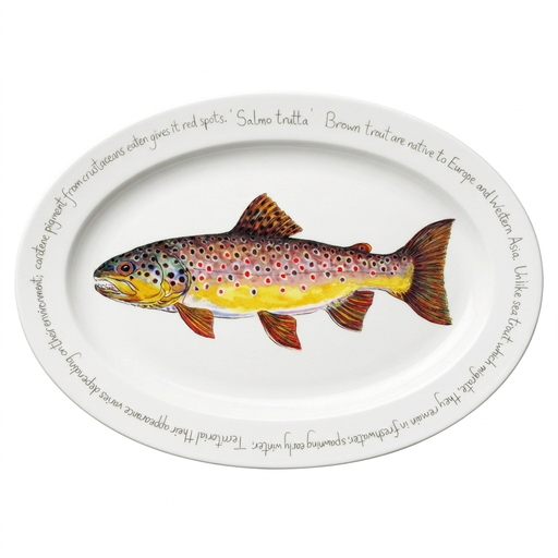 Brown Trout 39cm oval plate