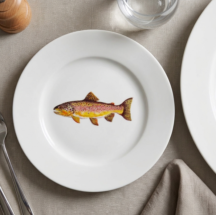 Richard Bramble Brown Trout 19cm Plate lifestyle
