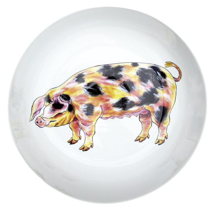 Gloucestershire Old Spot Pig 24cm Bowl by Richard Bramble