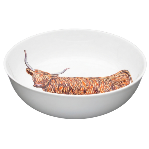 Highland Cow 24cm Bowl side view