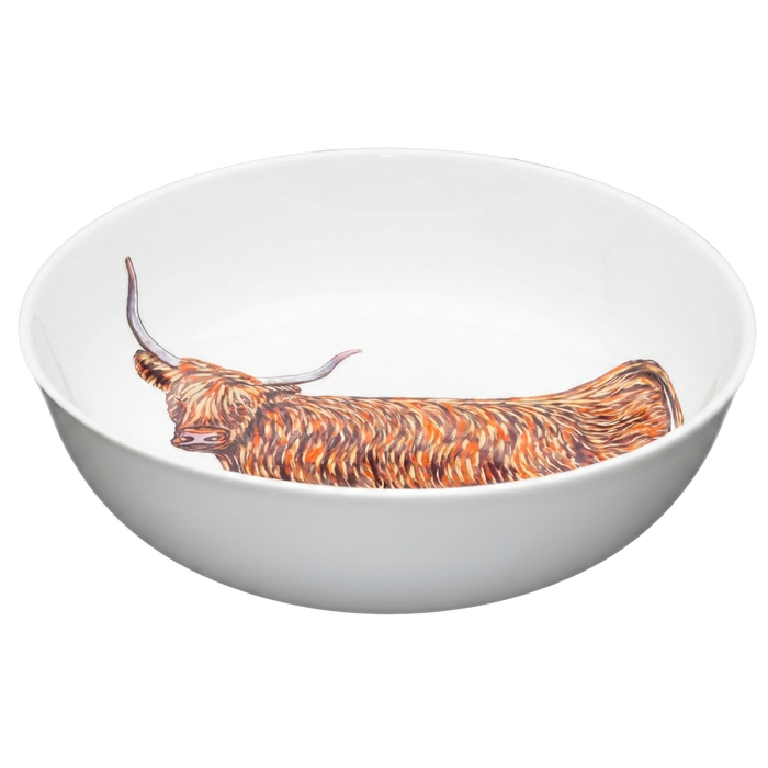 Highland Cow 24cm Bowl side view