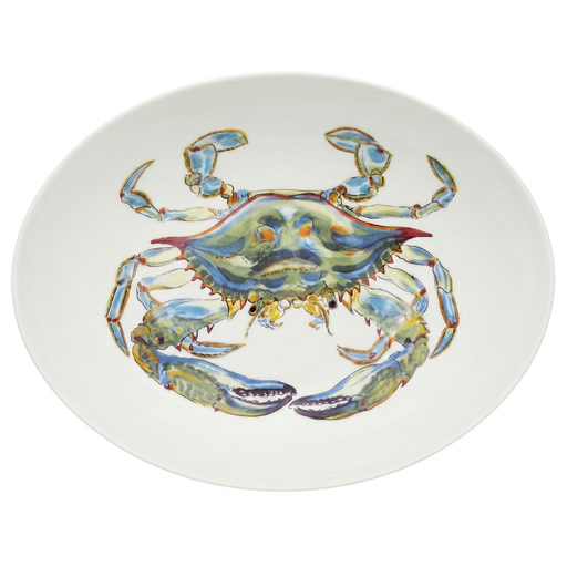 Blue Crab 27cm Oval Bowl