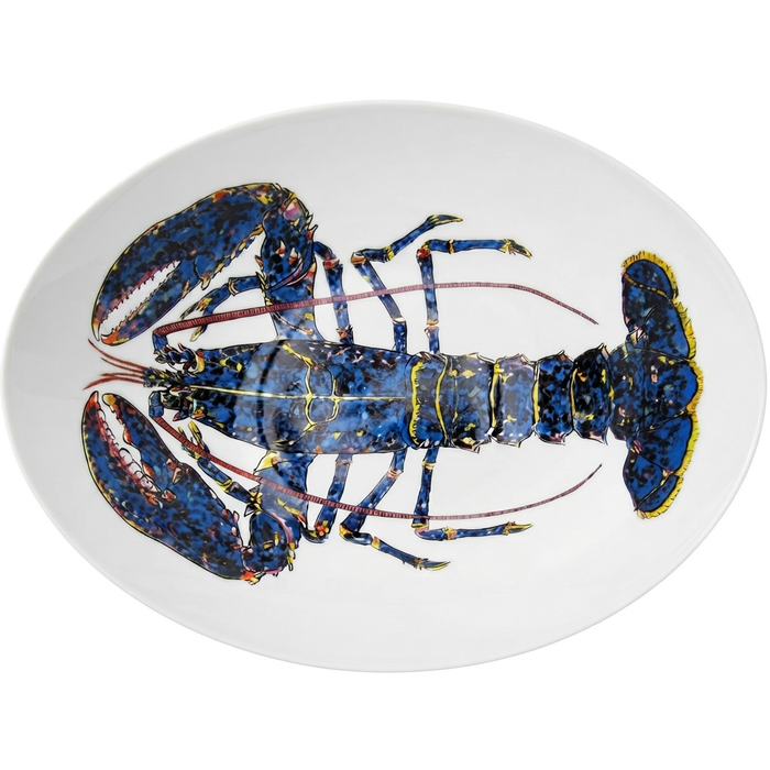 Blue Lobster 27cm Oval Bowl