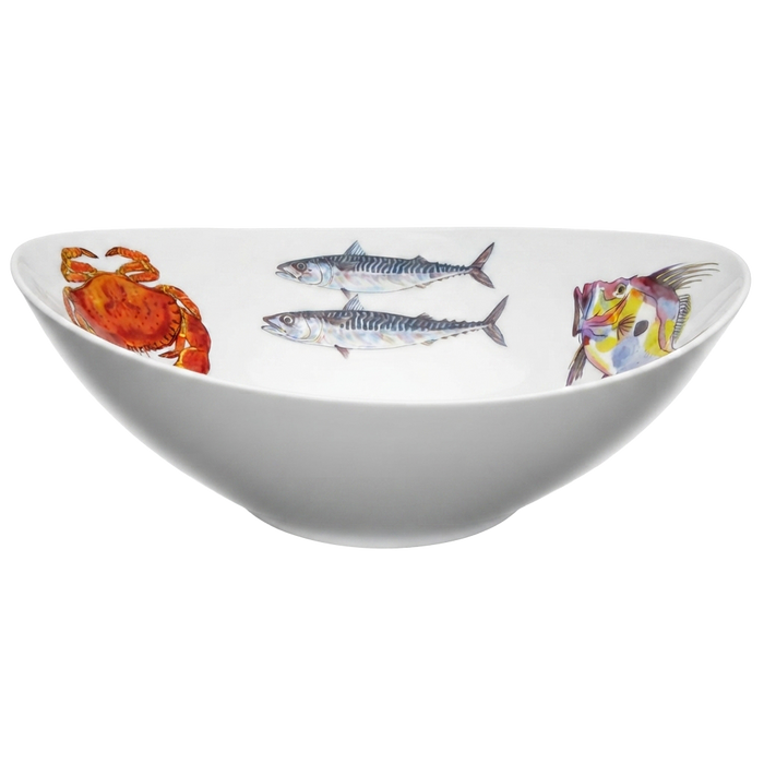 Fish & Shellfish 27cm Oval Bowl side view