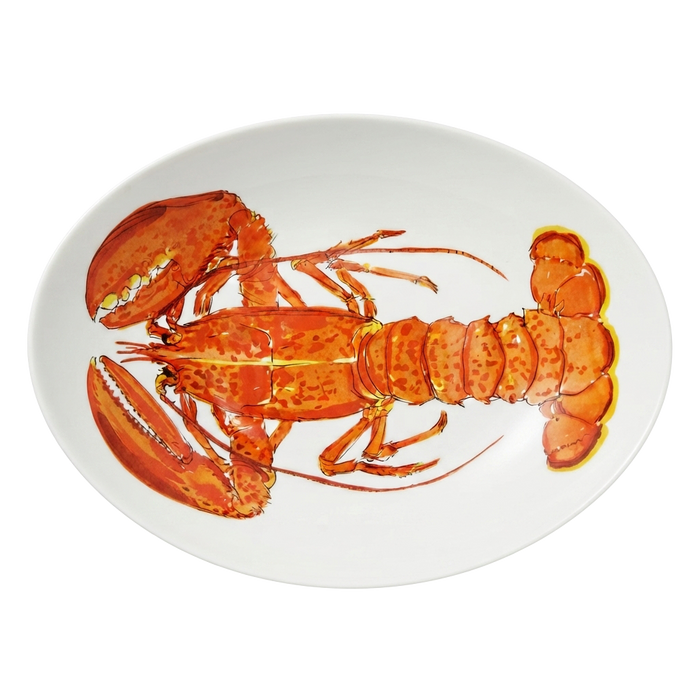 Red Lobster 27cm Oval Bowl