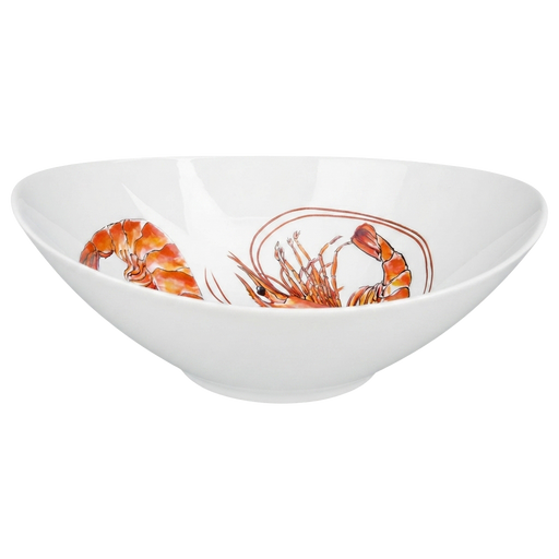 Shrimp & Prawn 27cm Oval Bowl side view