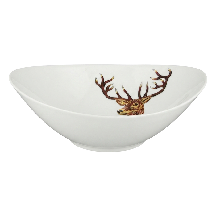 Stag 27cm Oval Bowl (end of line) styled on the table