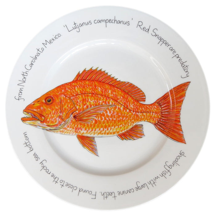 Red Snapper 30cm Flat Rimmed Plate (smaller fish size offer)