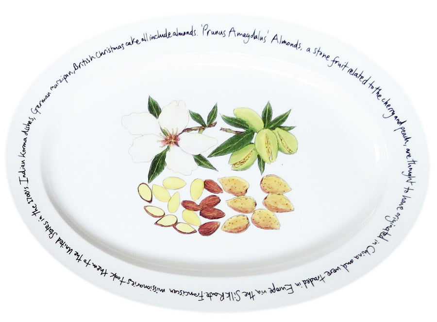 Almonds 39cm (15.4") Oval Plate with TEXT