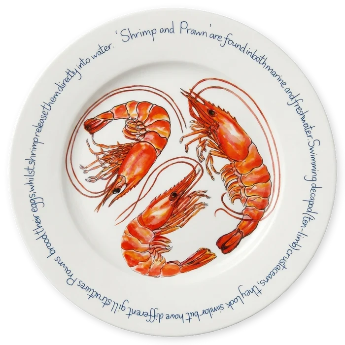 Shrimp and Prawn 30cm flat rimmed plate
