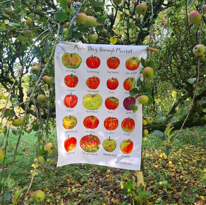 Apple Day Borough Market Tea Towel by Richard Bramble