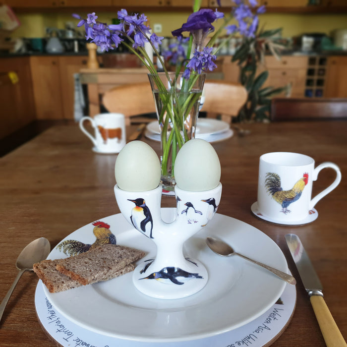 Penguin Double Egg Cup table setting