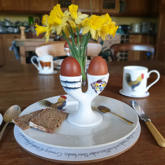 Sea Fish Double Egg Cup in use