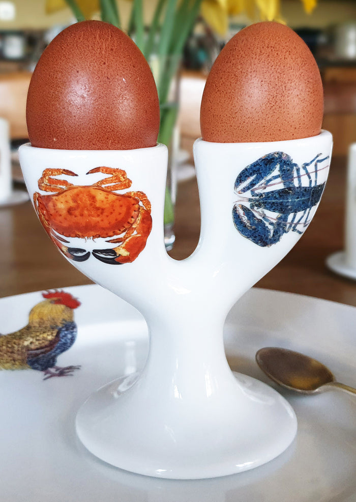 Shellfish Double Egg Cup styled on the table
