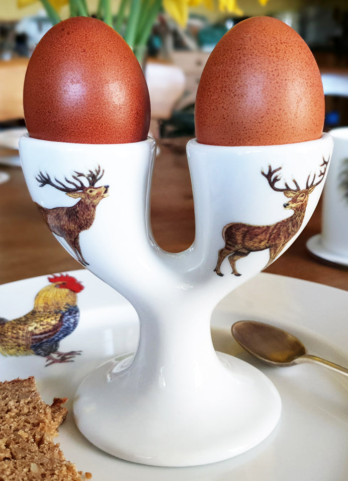 Stags Double Egg Cup styled on the table
