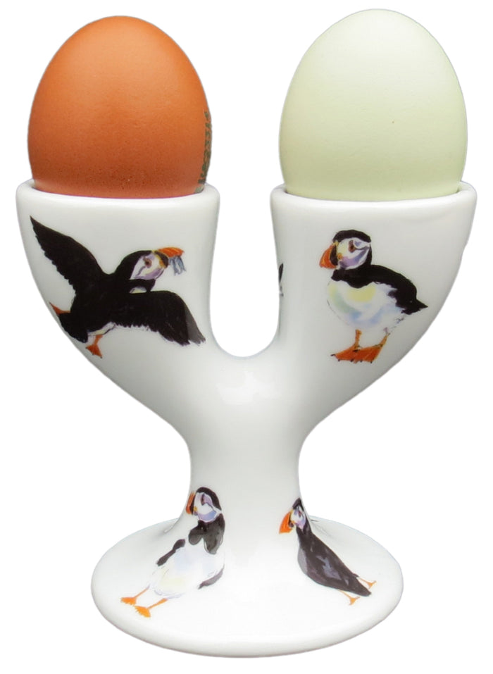 Puffin Double Egg Cup styled on the table
