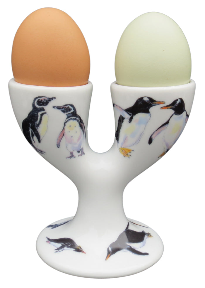 Penguin Double Egg Cup styled on the table
