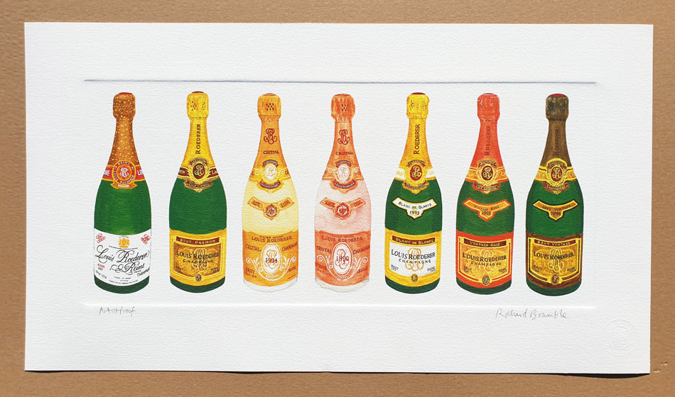 Louis Roederer Champagne bottle range artist print