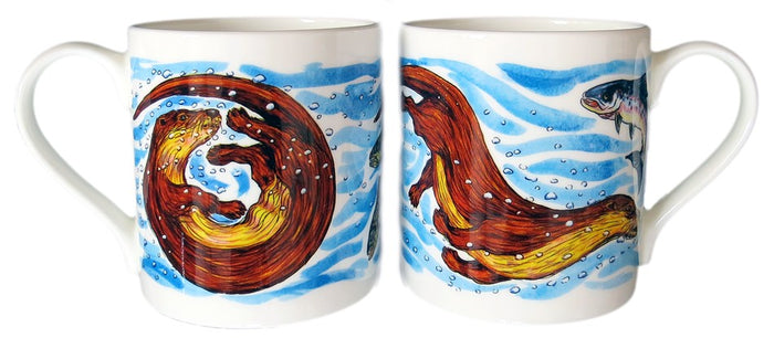 Otter mug (large size) styled on the table