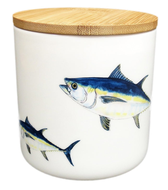 Bluefin Tuna Storage Jar styled on the table