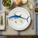 Bluefin Tuna 30cm flat rimmed plate lifestyle image