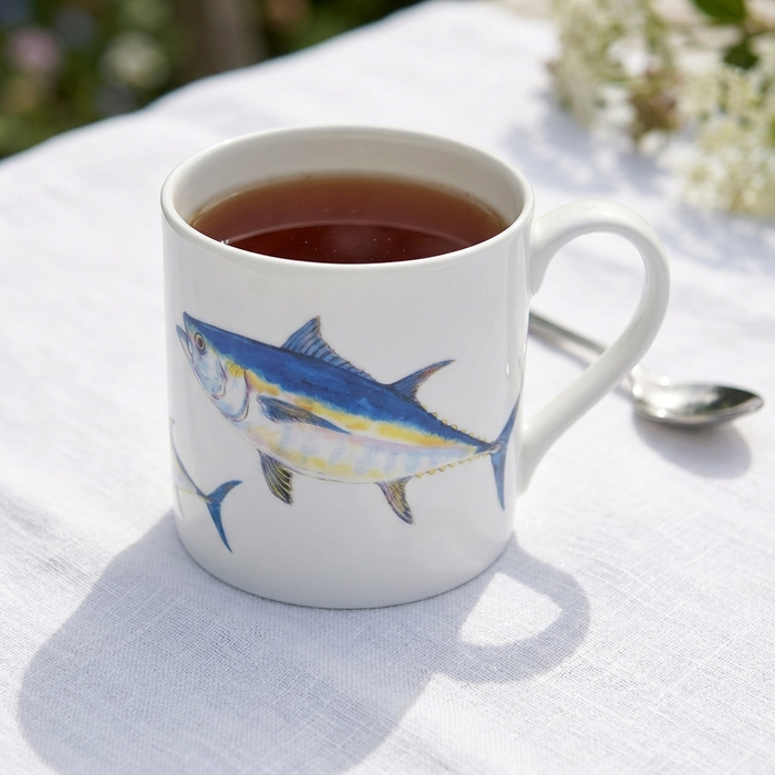 Bluefin Tuna Mug (large size) styled on the table