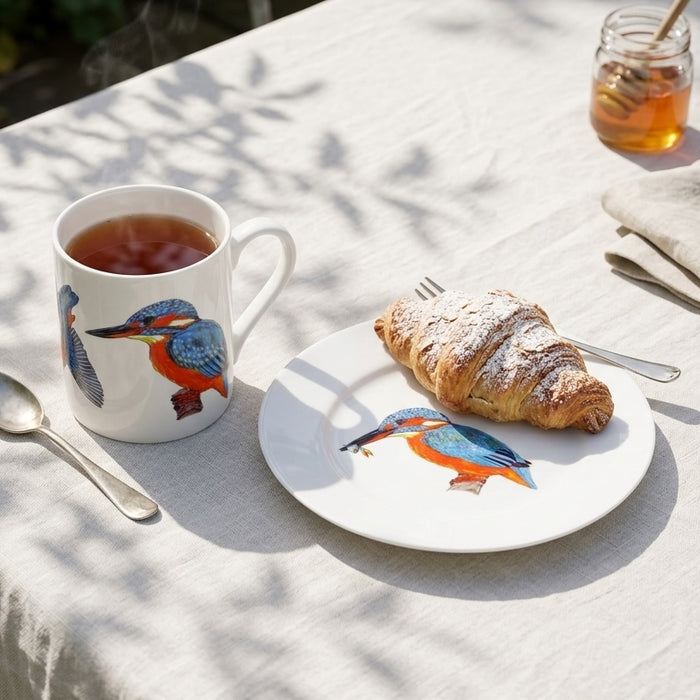 Kingfisher Mug & Side Plate Set styled on the table