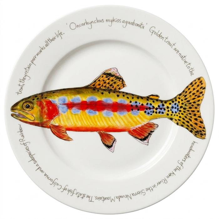 Golden Trout 30cm Deep Rimmed Plate