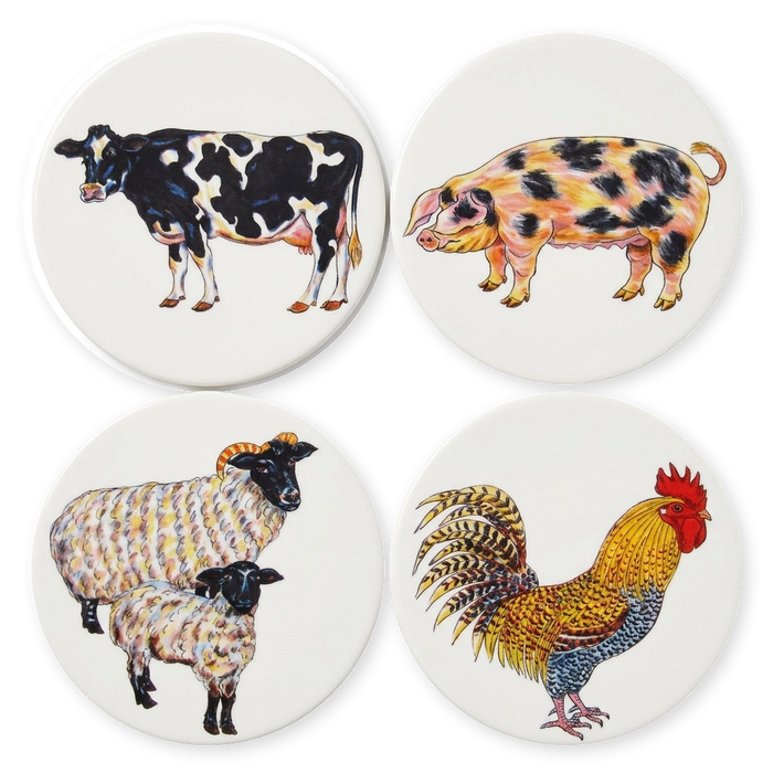 Farmyard 4 coaster gift selection