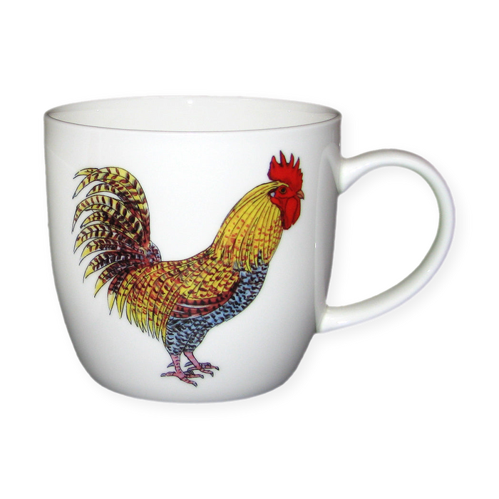 Cockerel (Rooster) & Hen Mug (medium round sided)
