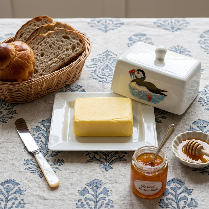 Puffin Butter Dish in use