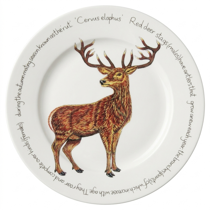Stag Standing 30cm Flat Rimmed Plate
